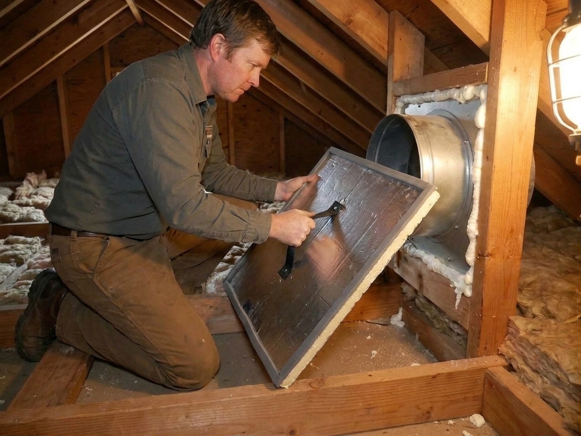 A nylon webbing loop attached to a rigid foam panel as a pull handle