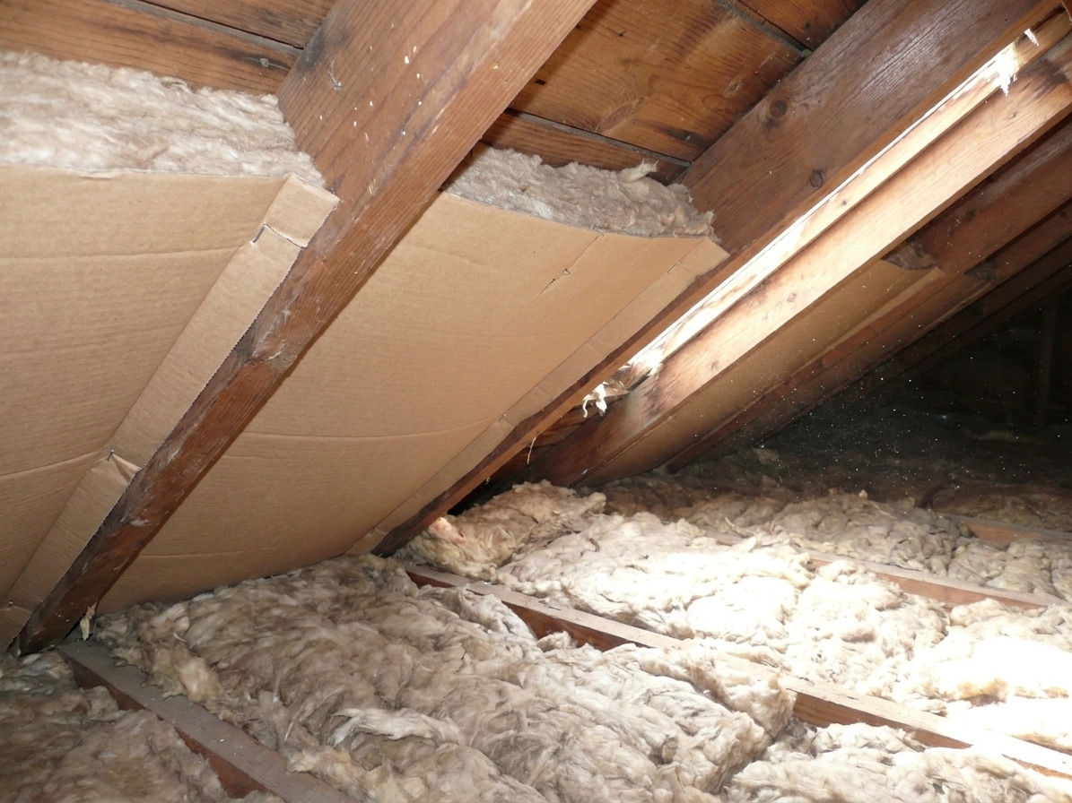 Foam or cardboard baffles stapled between rafters at the attic eaves, leaving a clear air channel above the insulation